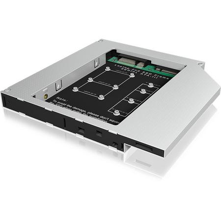 ICY BOX IB-AC650 SSD enclosure Zwart, Zilver