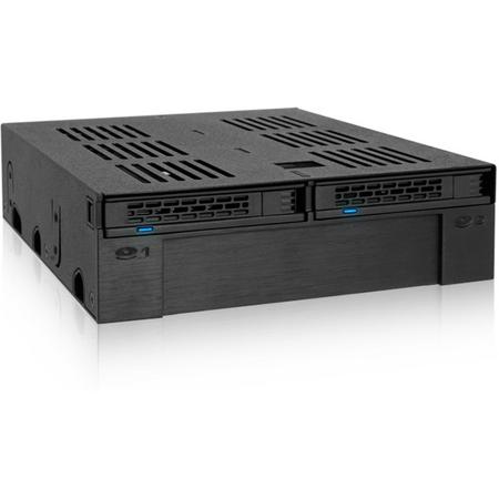 Icy Dock MB322SP-B HDD-/SSD-behuizing 2.5/3.5 Zwart opslagbehuizing