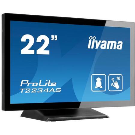 iiyama ProLite T2234AS-B1 touch screen-monitor 54,6 cm (21.5) 1920 x 1080 Pixels Zwart Multi-touch Multi-gebruiker