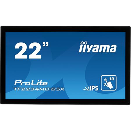 iiyama ProLite TF2234MC-B5X touch screen-monitor 54,6 cm (21.5) 1920 x 1080 Pixels Zwart Multi-touch Multi-gebruiker
