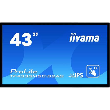 iiyama ProLite TF4338MSC-B2AG touch screen-monitor 109,2 cm (43) 1920 x 1080 Pixels Zwart Multi-touch Kiosk