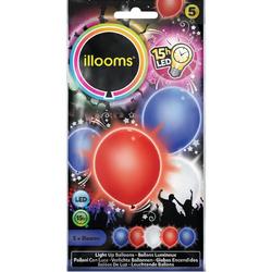   LED Ballonnen Rood, Wit & Blauw - 5 Stuks
