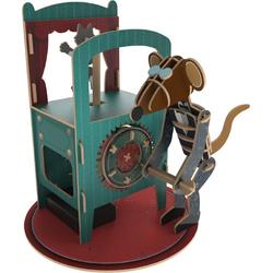 Ilo 3D Mechanische Houten Modelbouw Cat & Mouse Show, 0221, 20,5x20,5x23cm