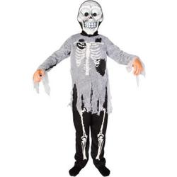Imaginarium Zombie Skelet Kostuum - Halloween Verkleedkleding - Griezel met Masker - Maat 128-134