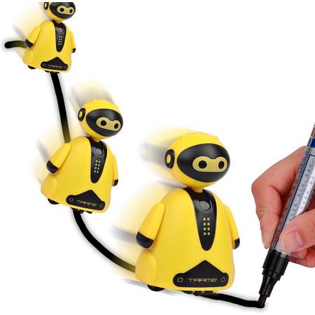 SMART Robot - speelgoed gadgets - Mini Tekenrobot - Jongens en Meisjes - Kinderspeelgoed - Peuters, kleuters & Kinderen - Speelgoedrobot - Met Lijnen Bestuurbaar - Lijnvolger - Lijn volgende robot - Binnen - Technisch - Educatief- Geel