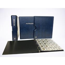   MH20 Album inclusief 5x MH20 munthouderbladen en 5 zwarte schutbladen  met Luxe Cassette - de Luxe Blauw - met opdruk Muntenalbum - Gewatteerd met extra zwaar ringmechaniek (geschikt voor munten in munthouders)