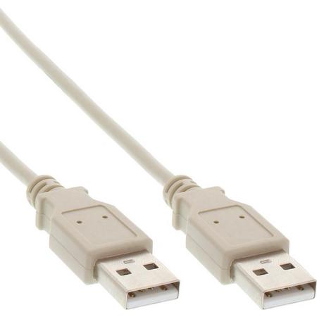 InLine 34303H 0.3m USB A USB A Mannelijk Mannelijk Beige USB-kabel
