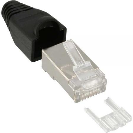InLine Easy-Use RJ45 krimp connectoren voor CAT6 F/UTP patch kabel - 10 stuks / zwart