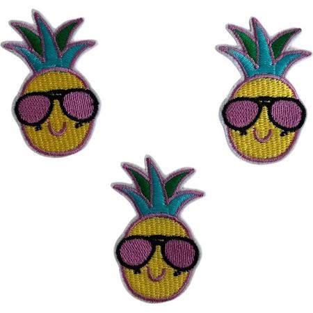 Ananas zomer strijk embleem - patch - patches - stof & strijk applicatie