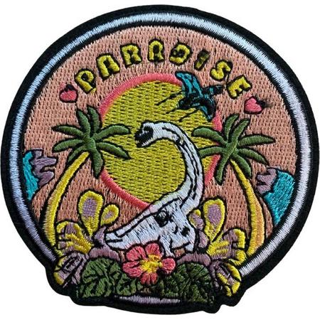 Dino Paradise - strijk embleem - patch - patches - stof & strijk applicatie