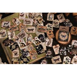 Bulletjournal stickers - Vintage Labels Flora & Fauna - 46 stuks - Washi - Vlinders - Labels - Scrapbooking