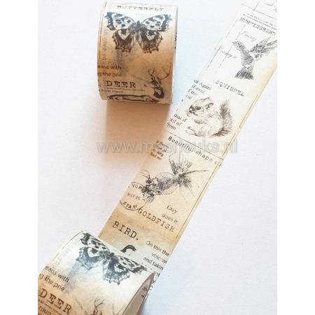 Washi Tape Kraft Flora & Fauna - Masking tape