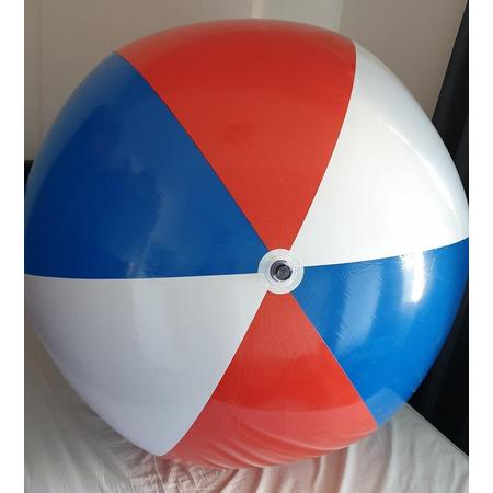 Grote opblaasbare Strandbal 1.4 meter opgeblazen kleuren Rood/Wit/Blauw