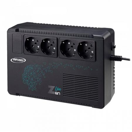 Infosec Zen Live 500 UPS Line-Interactive 500 VA 300 W 4 AC-uitgang(en)