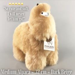 Alpaca knuffel - Beige(donker) - 32 cm - Allergie-vrij