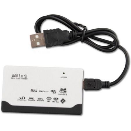 Geheugenkaartlezer - All in one Multi kaartlezer XL - Memorycard reader - CF/TF/MS/M2 - (Micro) SD kaart (White)