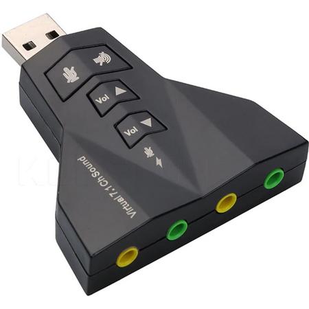 Externe USB Dubbele Geluidskaart Adapter - Sound Card / Audio Kaart Dongle