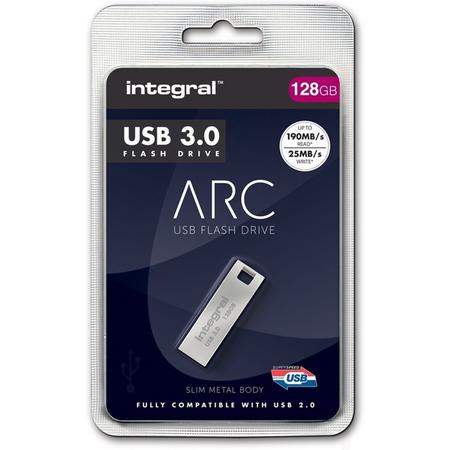 Integral ARC 128GB 3.0 (3.1 Gen 1) USB-Type-A-aansluiting Roestvrijstaal USB flash drive