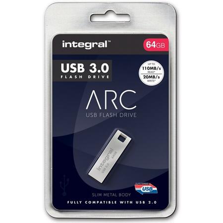 Integral ARC USB flash drive 64 GB USB Type-A 3.2 Gen 1 (3.1 Gen 1) Roestvrijstaal
