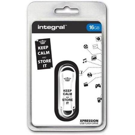 Integral Keep Calm and Back Up USB2.0 Flash Drive 16 GB wit