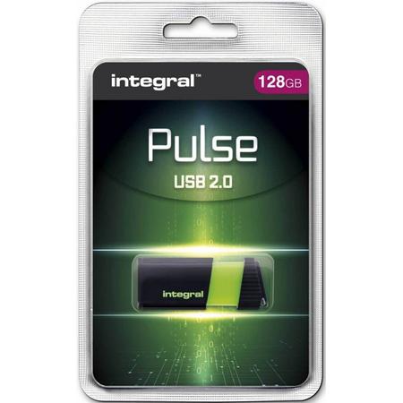 Integral Pulse 128GB USB 2.0 Capacity Zwart, Groen USB flash drive