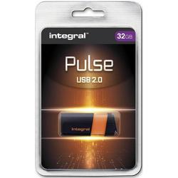   Pulse 32GB USB 2.0 Capacity Zwart, Oranje USB flash drive