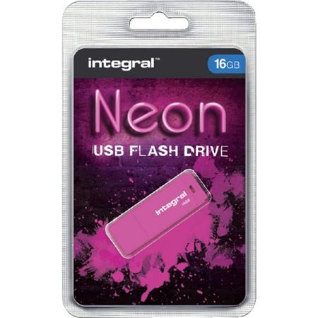 Usb-stick integral fd 16gb neon roze