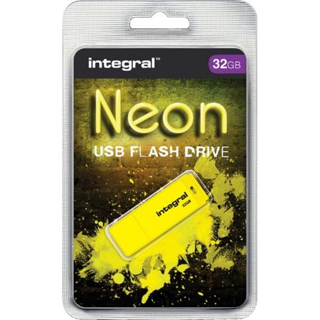 Usb-stick integral fd 32gb neon geel