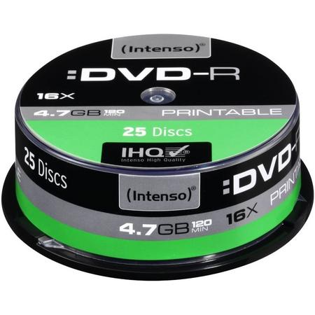 Intenso DVD-R 4.7GB, Printable, 16x 4.7GB DVD-R 25stuk(s)