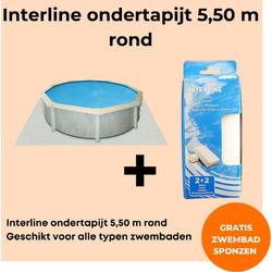 Interline ondertapijt - Onderzeil zwembad 5,50m rond - Voor alle zwembaden - Anti bacterieel - Extra isolatie - Inclusief gratis zwembadspons