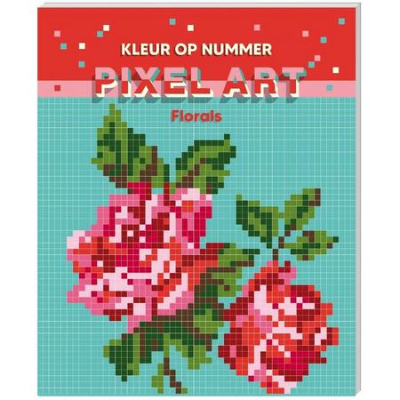 Kleuren op nummer - Pixel art - Florals