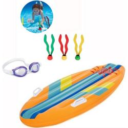 Duikspeelgoed Duikbril Duikballen Surfboard voor Kinderen - Onderwater Speelgoed Zwembad Duiken Zwemmen Zwembadspelletjes