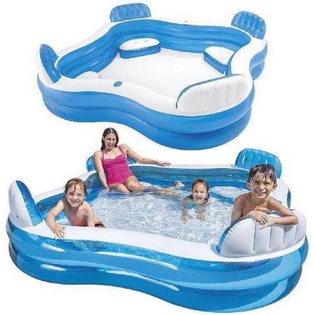 Family Lounge zwembad - 229 x 229 x 66 cm - Opblaasbaar Familie Zwembad met luxe Zitjes