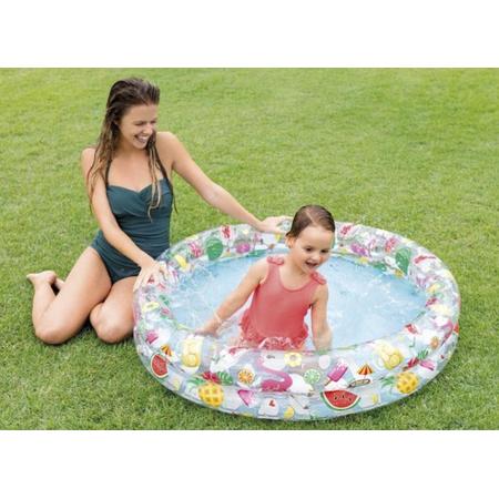 Intex 2-rings Opblaasbaar Kinderzwembad So Fruity - 122 x 25 cm - Geschikt voor kinderen van 2 jaar - Met Reparatiemateriaal