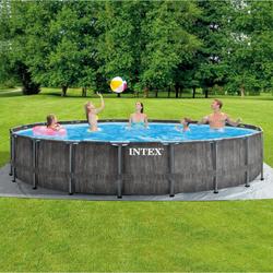   Baltik Frame Pool - Houtlook zwembad - 549x122 cm - met pomp en accessoires