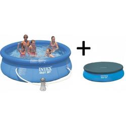   Easy Set Opblaasbaar Zwembad - 305 cm - Inclusief Filterpomp en Afdekhoes