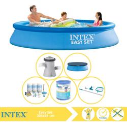   Easy Set Zwembad - Opblaaszwembad - 305x61 cm - Inclusief Afdekzeil, Onderhoudspakket, Filter en Onderhoudsset