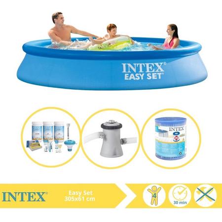 Intex Easy Set Zwembad - Opblaaszwembad - 305x61 cm - Inclusief Onderhoudspakket, Zwembadpomp en Filter