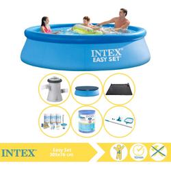   Easy Set Zwembad - Opblaaszwembad - 305x76 cm - Inclusief Afdekzeil, Onderhoudspakket, Filter, Onderhoudsset en Solar Mat
