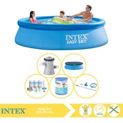   Easy Set Zwembad - Opblaaszwembad - 305x76 cm - Inclusief Afdekzeil, Onderhoudspakket, Filter en Onderhoudsset