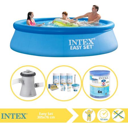 Intex Easy Set Zwembad - Opblaaszwembad - 305x76 cm - Inclusief Onderhoudspakket, Zwembadpomp en Filter
