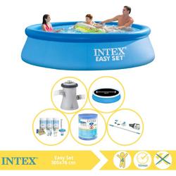   Easy Set Zwembad - Opblaaszwembad - 305x76 cm - Inclusief Solarzeil Pro, Onderhoudspakket, Filter en Stofzuiger