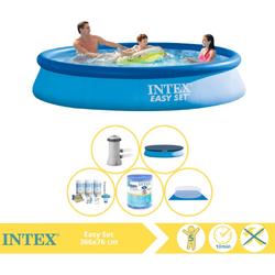   Easy Set Zwembad - Opblaaszwembad - 366x76 cm - Inclusief Afdekzeil, Onderhoudspakket, Filter en Grondzeil