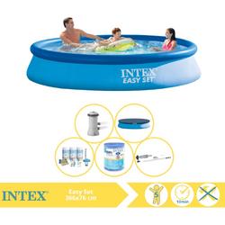   Easy Set Zwembad - Opblaaszwembad - 366x76 cm - Inclusief Afdekzeil, Onderhoudspakket, Filter en Stofzuiger