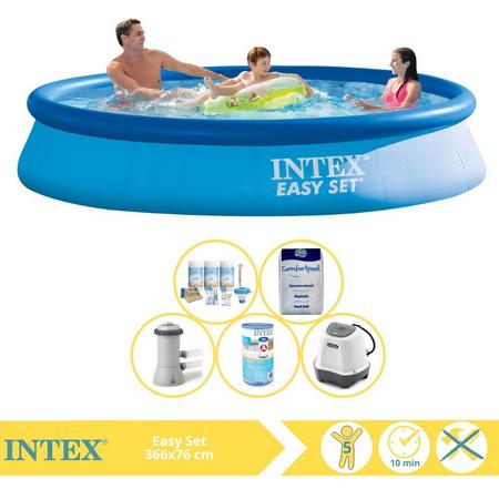 Intex Easy Set Zwembad - Opblaaszwembad - 366x76 cm - Inclusief Filter, Zoutsysteem en Zout
