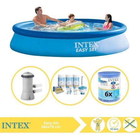 Intex Easy Set Zwembad - Opblaaszwembad - 366x76 cm - Inclusief Onderhoudspakket, Zwembadpomp en Filter