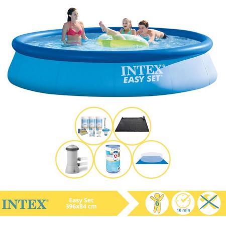 Intex Easy Set Zwembad - Opblaaszwembad - 396x84 cm - Inclusief Onderhoudspakket, Filter, Grondzeil en Solar Mat