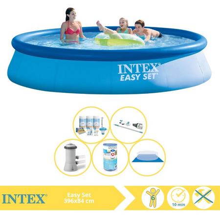 Intex Easy Set Zwembad - Opblaaszwembad - 396x84 cm - Inclusief Onderhoudspakket, Filter, Grondzeil en Stofzuiger