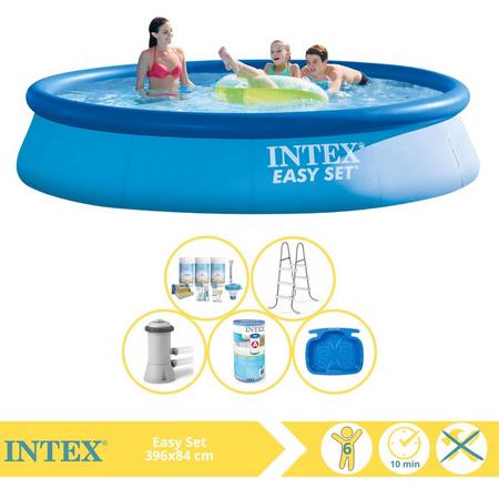 Intex Easy Set Zwembad - Opblaaszwembad - 396x84 cm - Inclusief Onderhoudspakket, Filter, Trap en Voetenbad