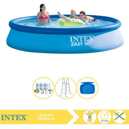 Intex Easy Set Zwembad - Opblaaszwembad - 396x84 cm - Inclusief Onderhoudspakket, Trap en Voetenbad